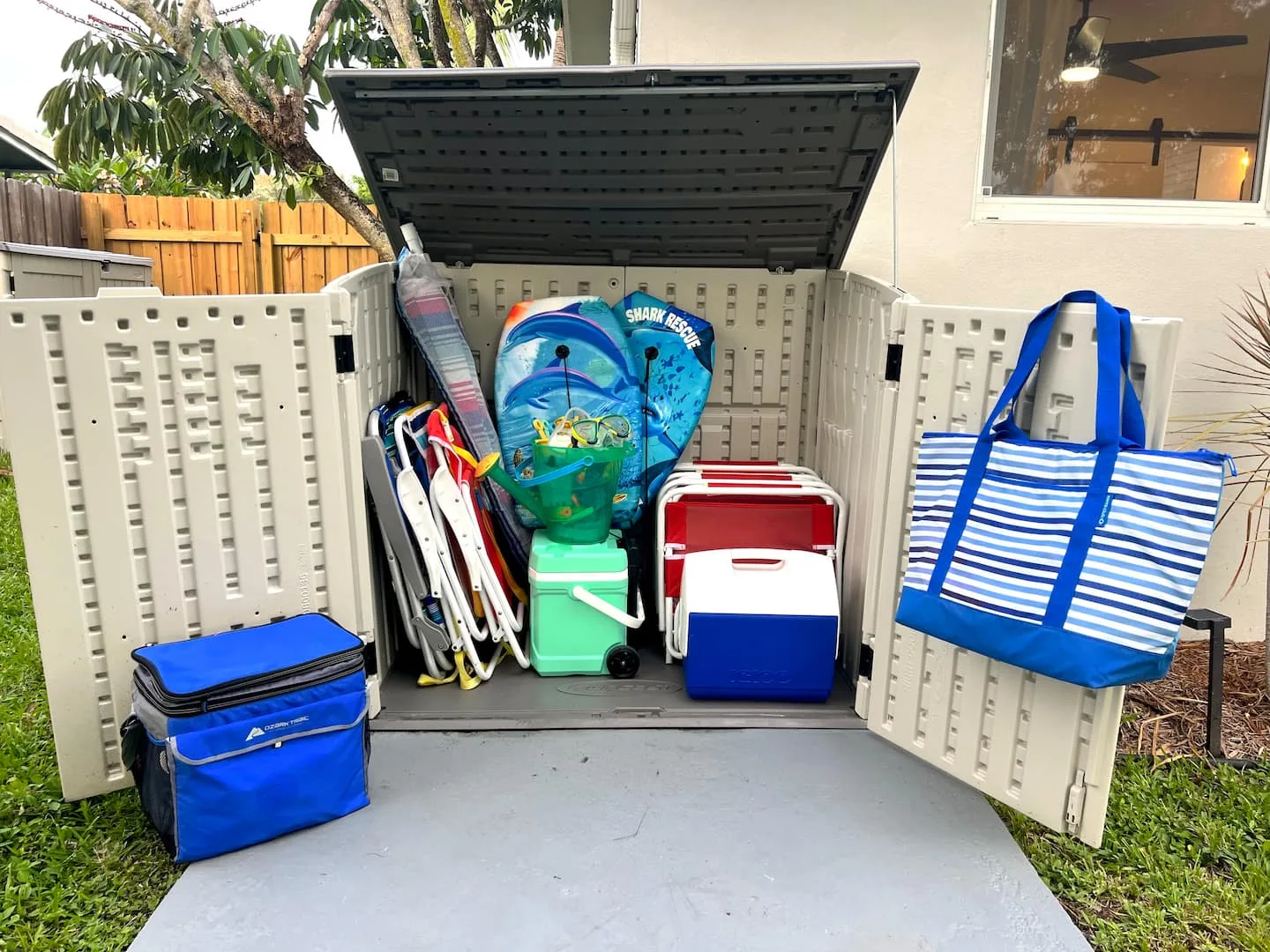 A selection of beach gear for you to use! (No need to make your cooler double as a suitcase. Phew!)